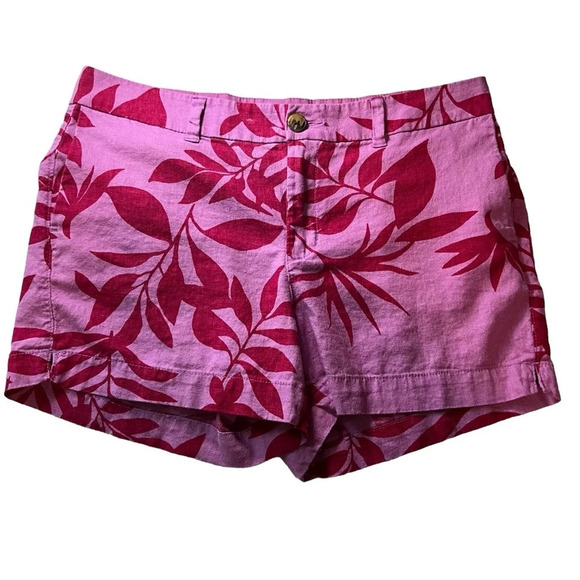 Old Navy Pants - Old Navy Purple & Red Floral Linen Blend Shorts Matching Top Is Also Available